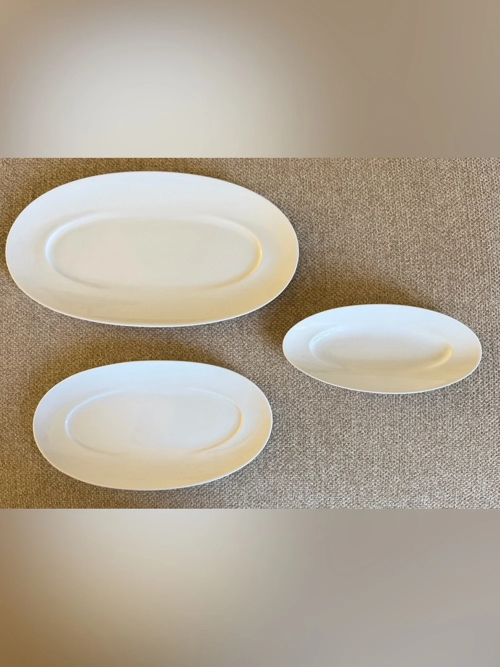 NWT Schonwald Germany 3 Piece Platter Set White Porcelain Oval